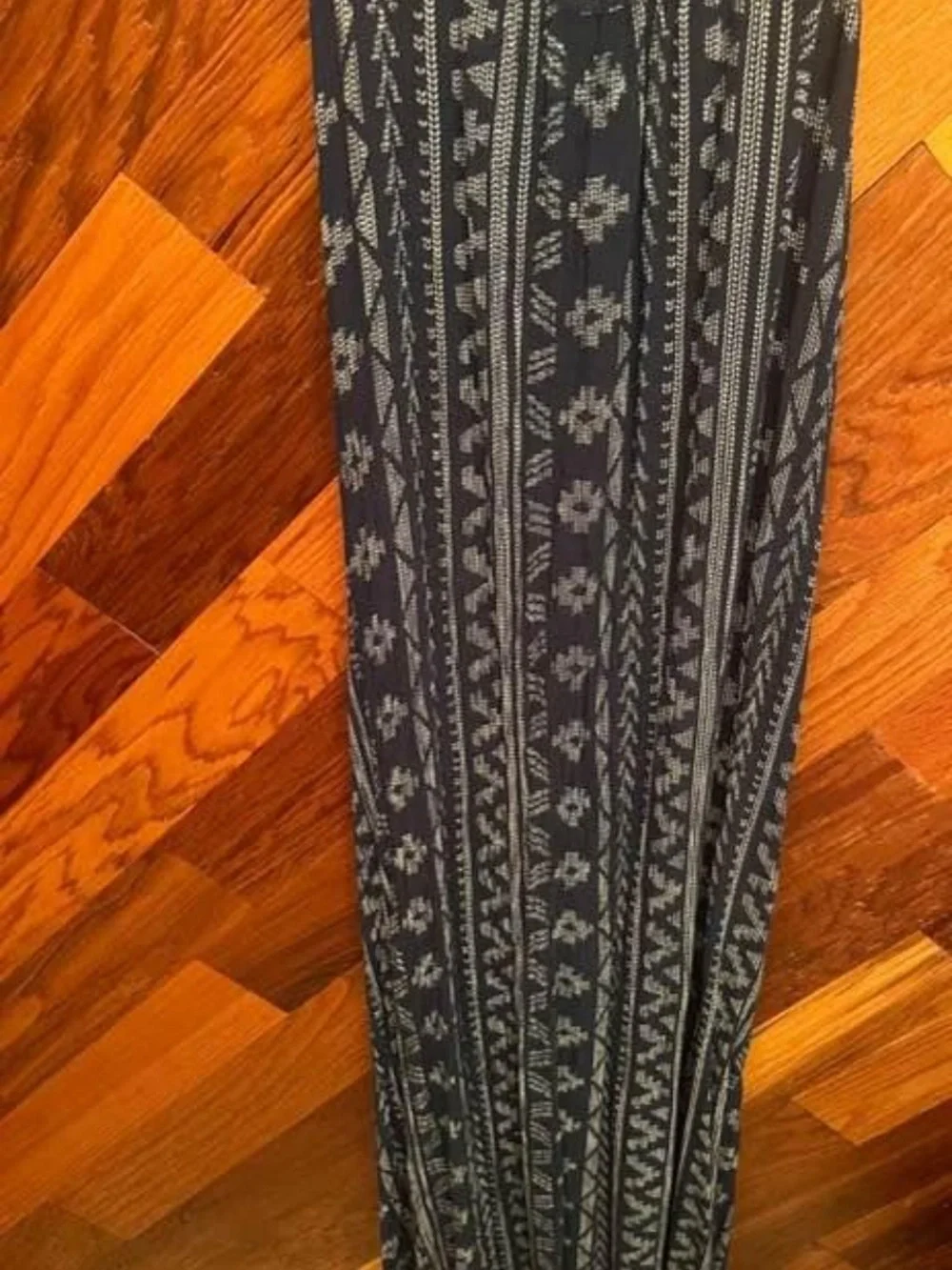 Blue Patterned Racerback Maxi Dress - Picture 3 of 5